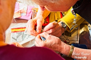 Embroiderers in action
