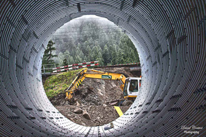 Baustelle in der nähe des Albulatunnels 